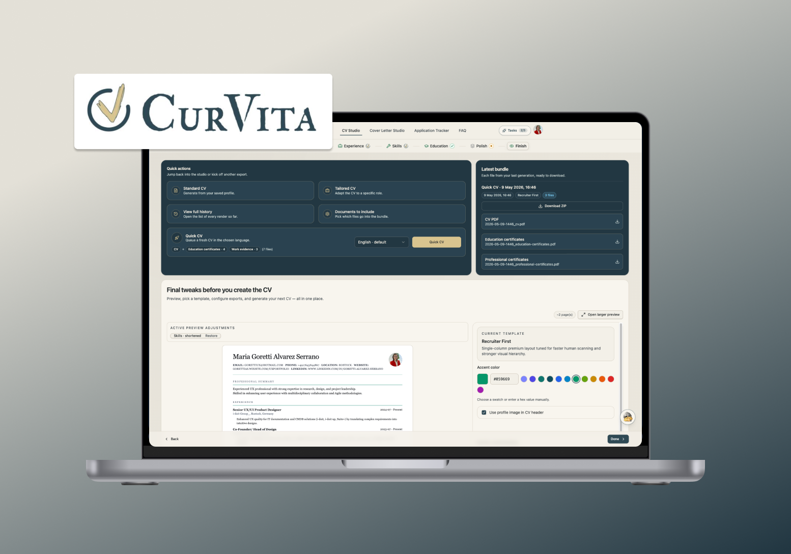 Curvita CV and job application platform