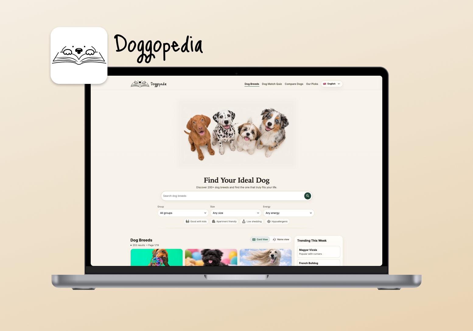 Doggopedia dog breeds directory website